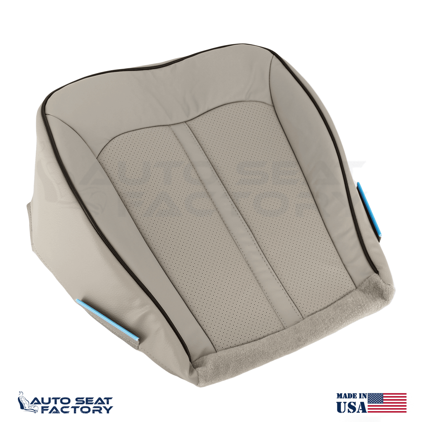 2011 - 2015 Fits Lincoln MKX PASSENGER Gray Leather Seat Covers, Perforated - OEM-Style Replacement Seat Cover