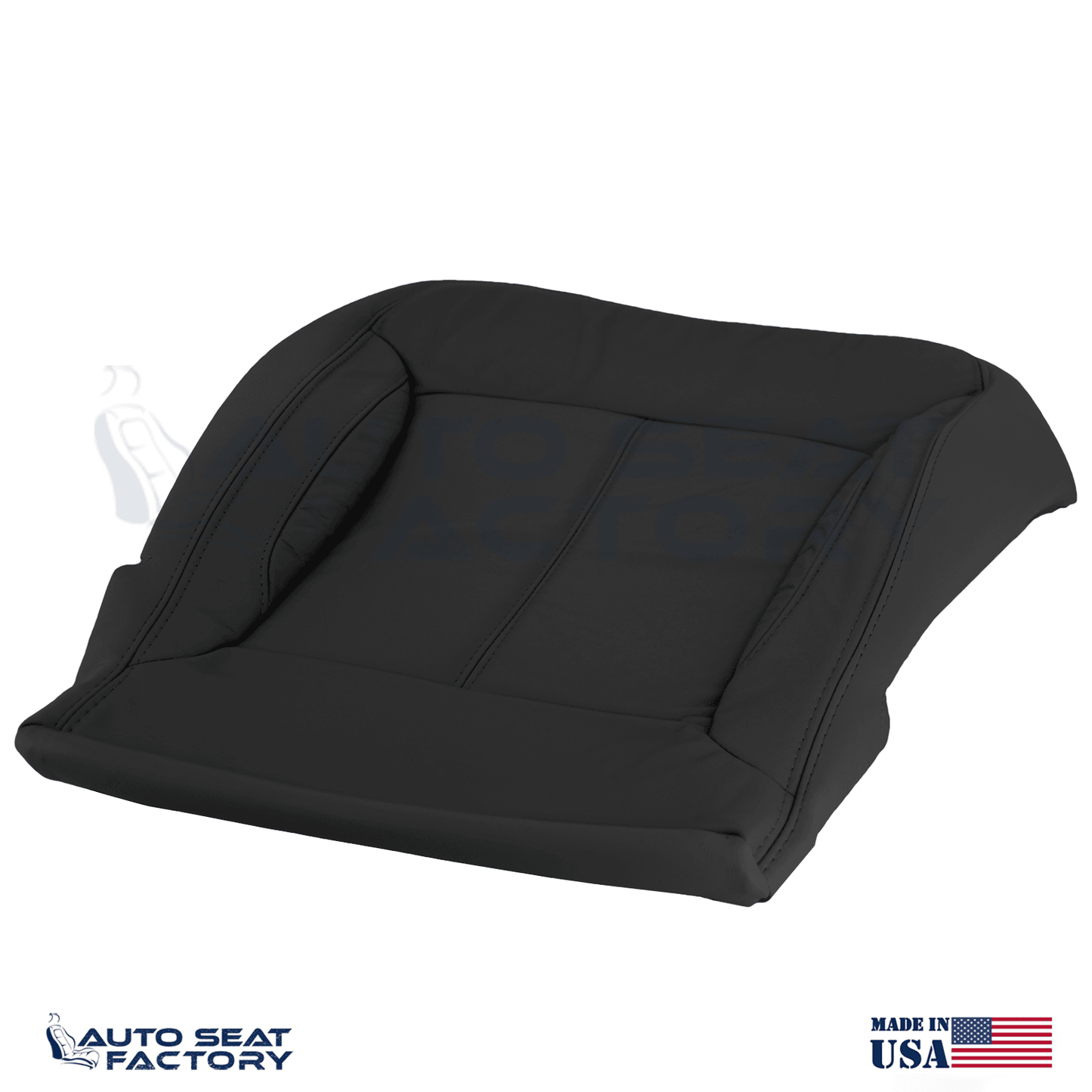 For 2010 - 2013 Buick LaCrosse Left & Right Bottom SOLID Blk Leather Seat Covers - OEM-Style Replacement Seat Cover