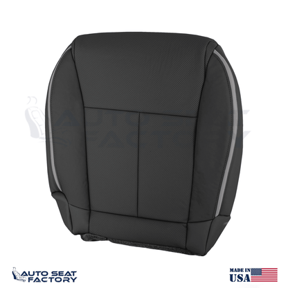 Fits 2006 2007 2009 Infiniti M45 M35 Front Black Leather Seat Covers, Perf. 4PCS - OEM-Style Replacement Seat Cover