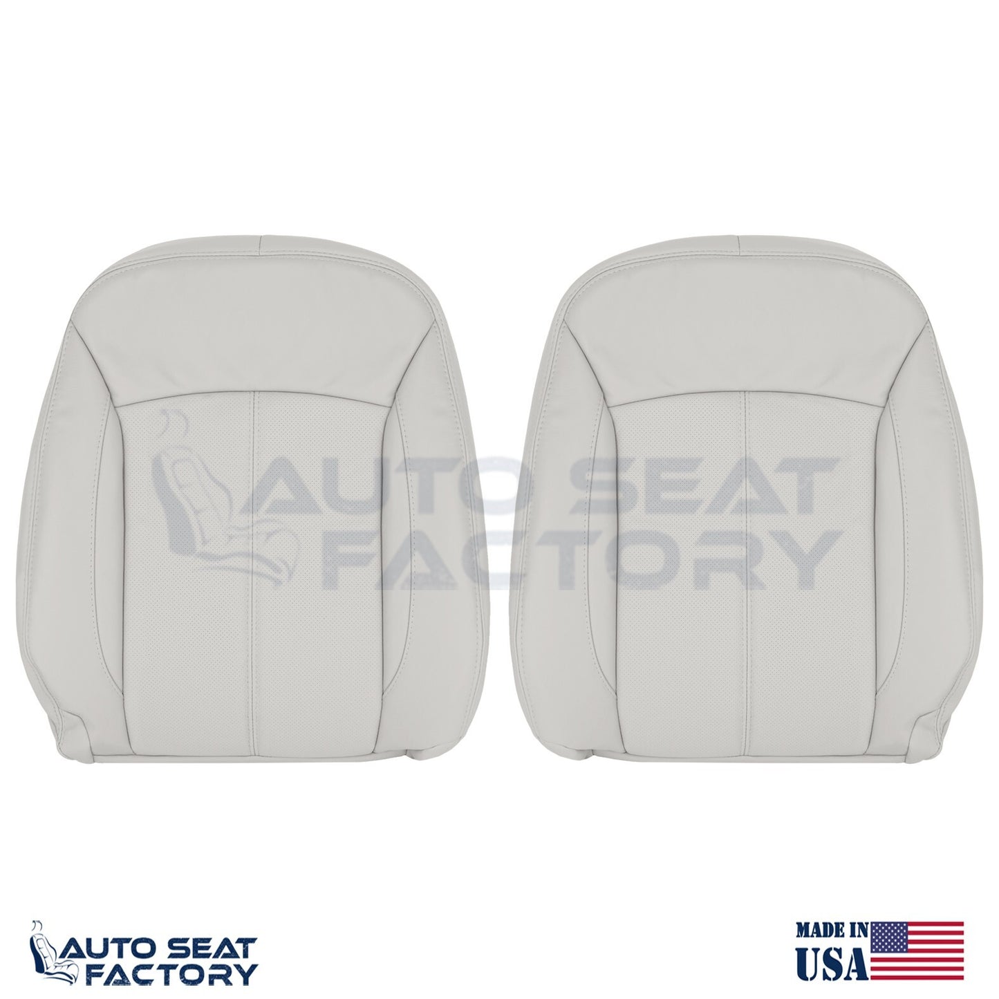 Fits 2010 - 2013 Buick LaCrosse Left & Right Top Gray Vinyl Seat Covers, Perf. - OEM-Style Replacement Seat Cover