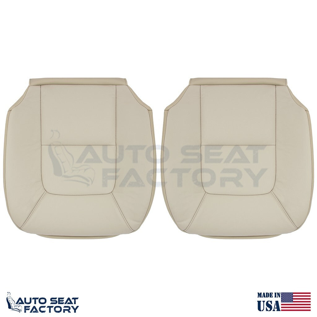 Fits 2007 - 2016 Volvo S80 LEFT & RIGHT Bottom Solid Beige Vinyl Seat Covers - OEM-Style Replacement Seat Cover