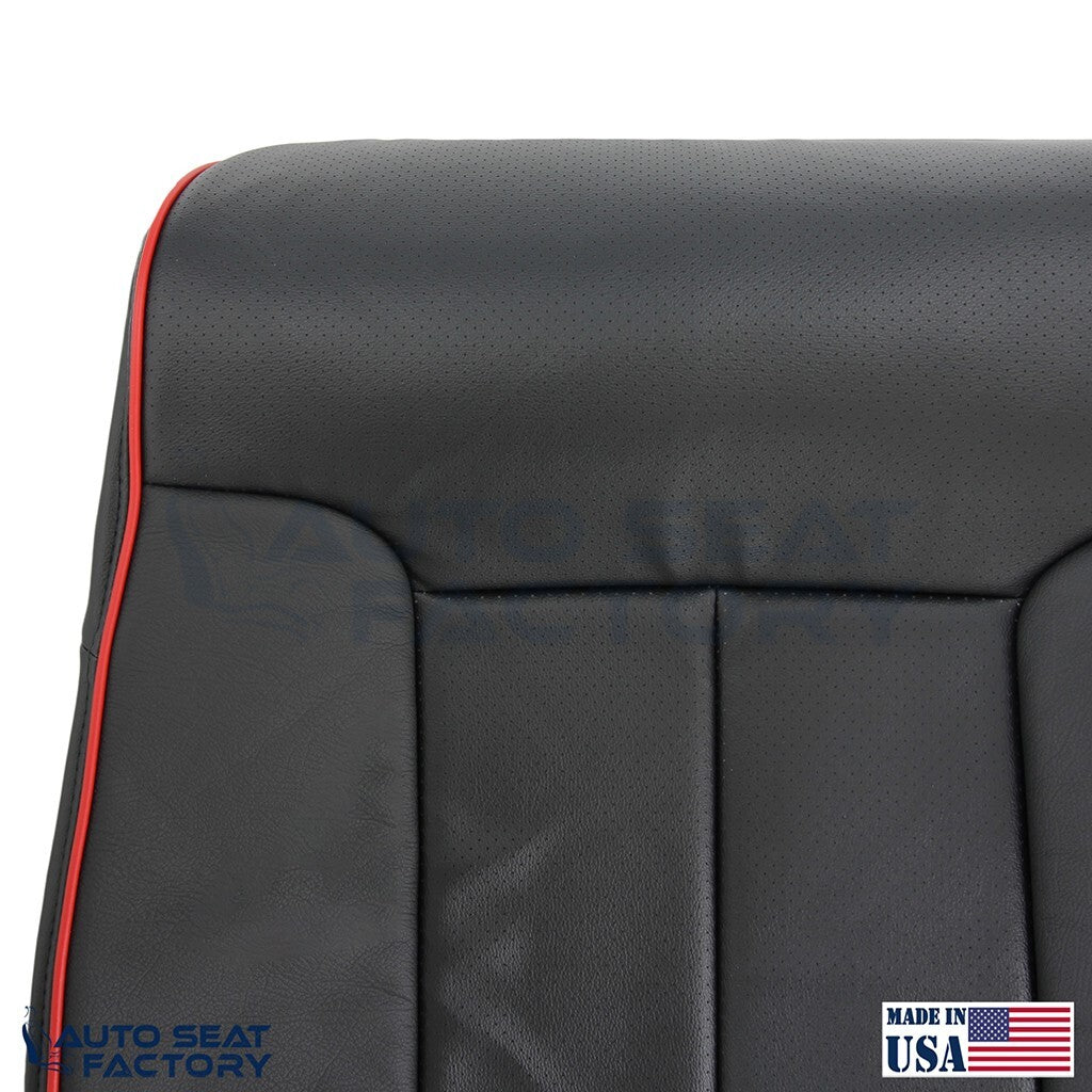 2011 - 2014 Ford F-150 PASSENGER Top Perforated Black Seat Cover w/ Red Piping - OEM-Style Replacement Seat Cover