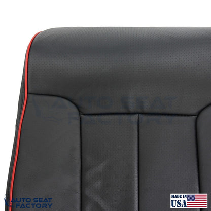 2011 - 2014 Ford F-150 PASSENGER Top Perforated Black Seat Cover w/ Red Piping - OEM-Style Replacement Seat Cover