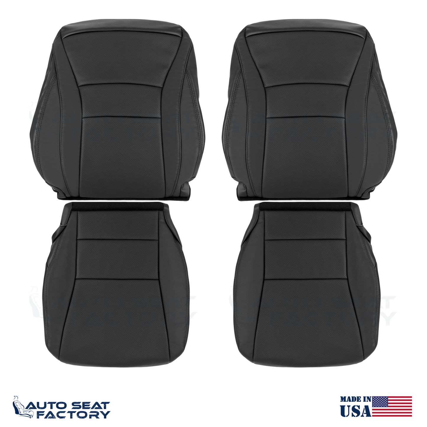 Fits 2013 - 2017 Honda Accord Driver Passenger Perforated Vinyl Seat Covers - OEM-Style Replacement Seat Cover