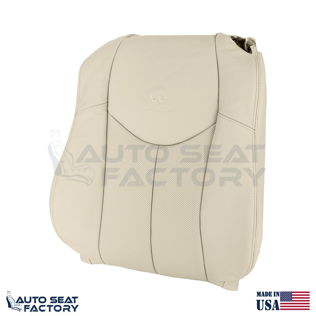 2009 - 2013 Fits Infiniti G37 Coupe Driver Top Bottom Tan Vinyl Seat Cover, Perf - OEM-Style Replacement Seat Cover