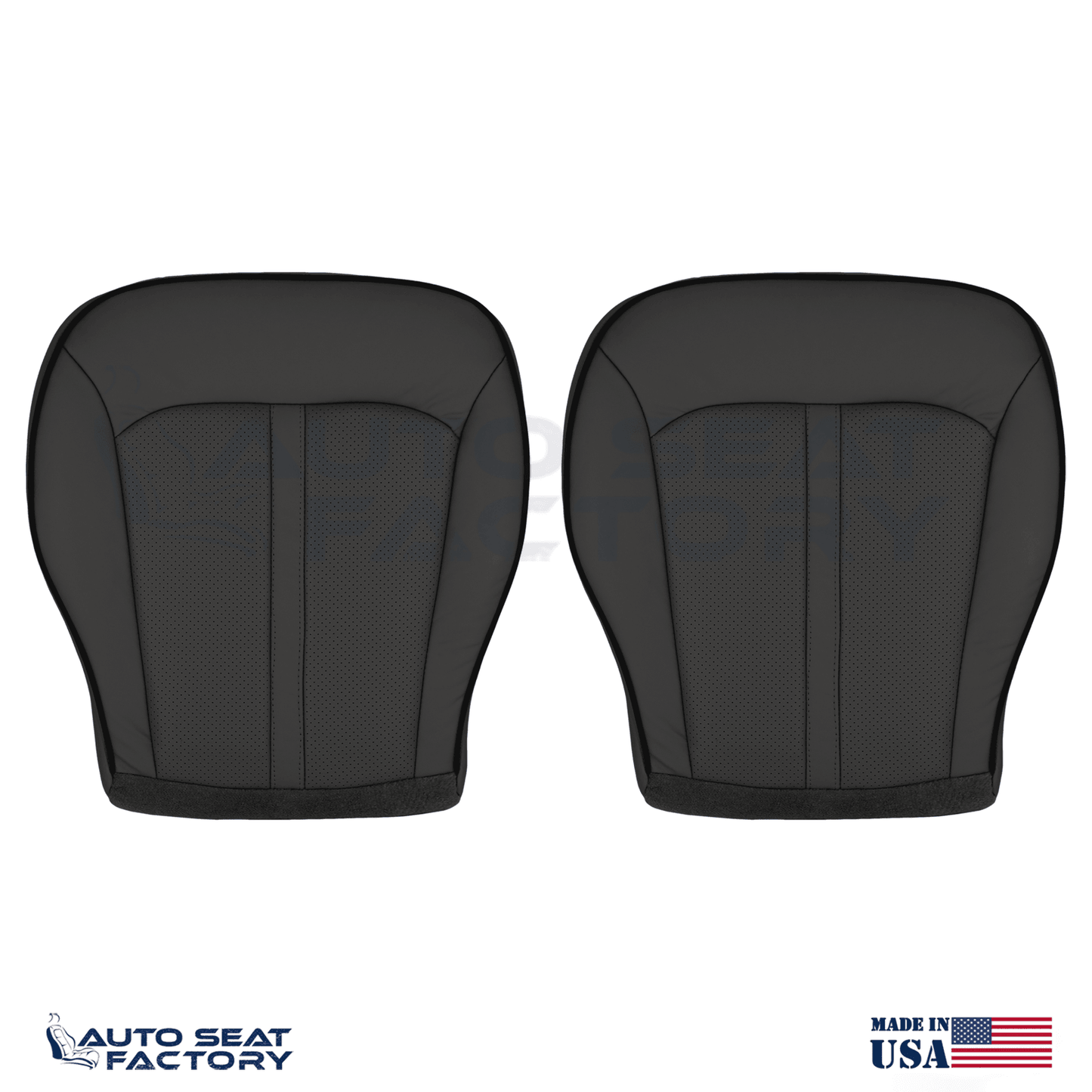 2011 -2015 Lincoln MKX Perf Left & Right Bottom Black Vinyl Seat Cover - OEM-Style Replacement Seat Cover
