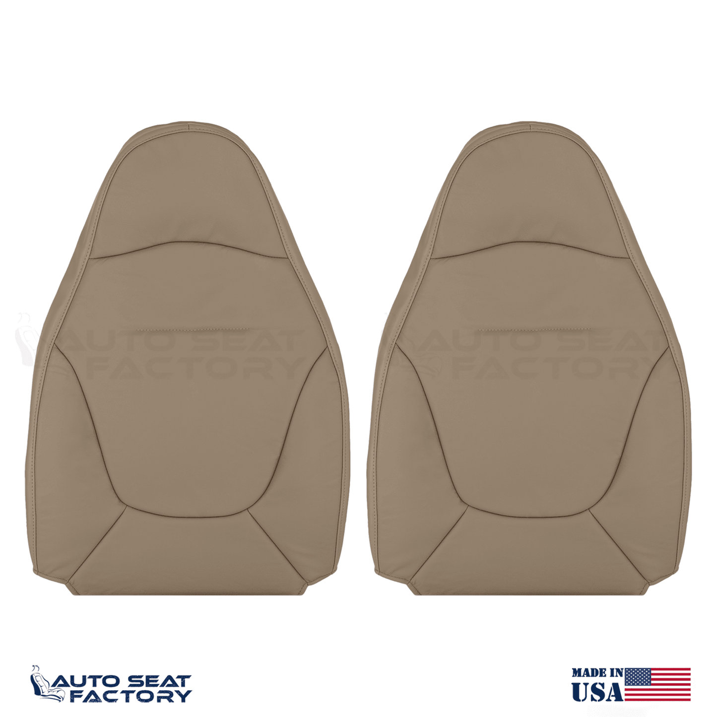 Fits 1997 - 2001 Ford Expedition Front Bucket Tan Vinyl Replacement Seat Covers - OEM-Style Replacement Seat Cover