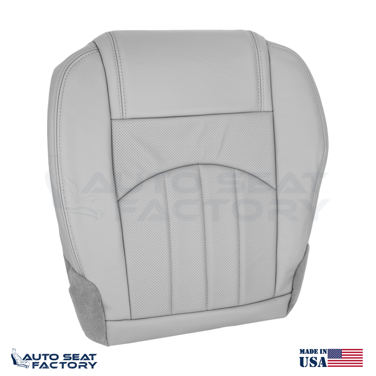 For 2013 - 2017 GMC Acadia Perforated PASSENGER Bottom Titanium Vinyl Seat Cover - OEM-Style Replacement Seat Cover