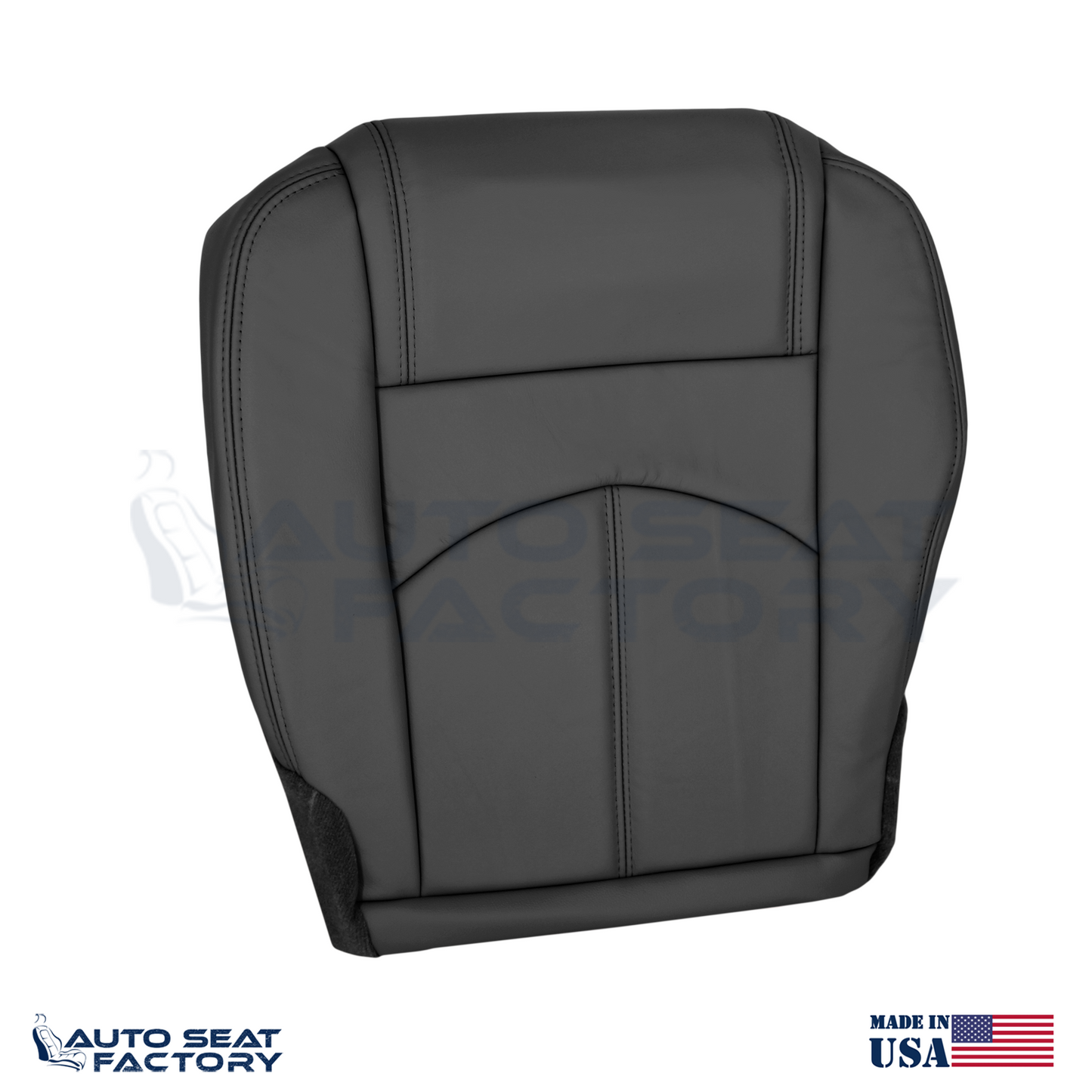 Fits 2013 - 2017 GMC Acadia PASSENGER Side Bottom Solid Black Vinyl Seat Cover - OEM-Style Replacement Seat Cover