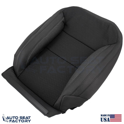 2019 - 2023 Chevy Silverado Driver Top & Bottom Black Cloth Seat Covers (Square) - OEM-Style Replacement Seat Cover