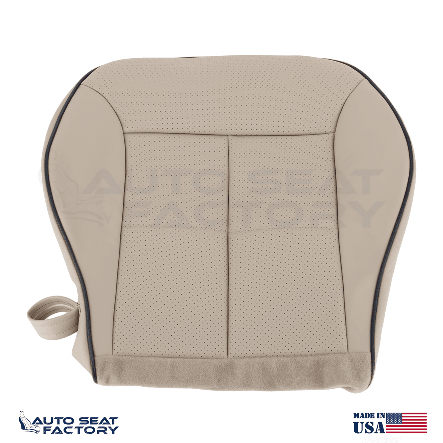 Fits 2007 - 2010 Lincoln MKX PASSENGER Bottom Lt Camel Vinyl Seat Cover + Piping - OEM-Style Replacement Seat Cover