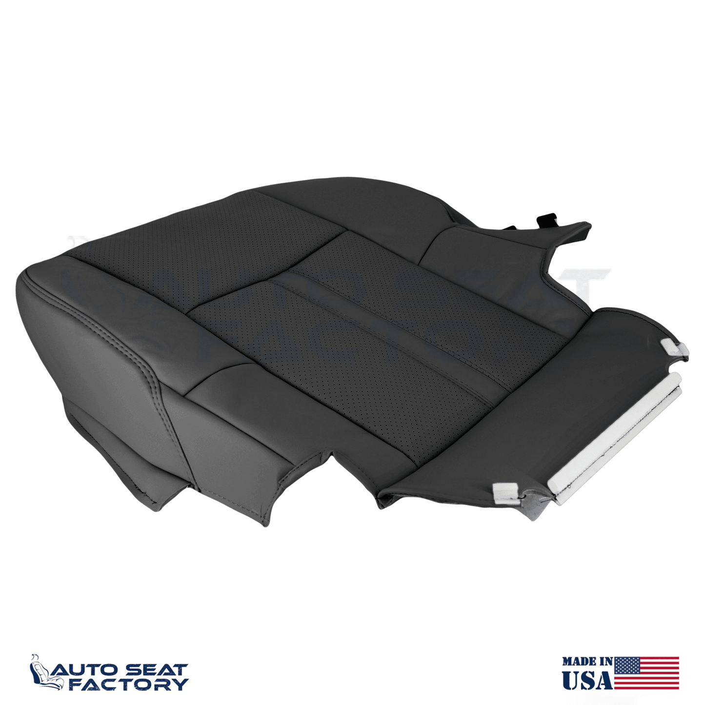 Fits 2010 - 2019 Lincoln MKT Driver Bottom Black Vinyl Seat Cover, Perforated - OEM-Style Replacement Seat Cover