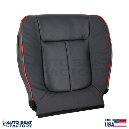 2011 - 2014 Ford F-150 PASSENGER Lower Perforated Black Seat Cover w/ Red Piping - OEM-Style Replacement Seat Cover