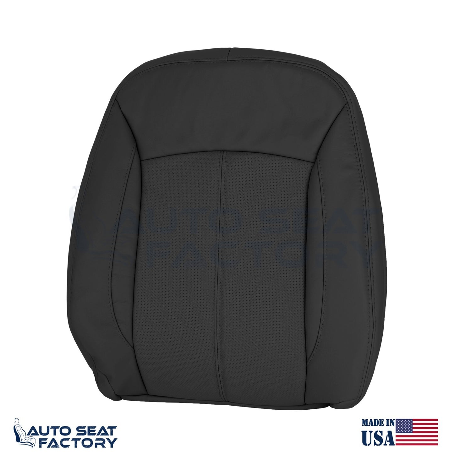 Fits 2010 - 2013 Buick LaCrosse RIGHT Top & Bottom Blk Vinyl Seat Covers, Perf. - OEM-Style Replacement Seat Cover