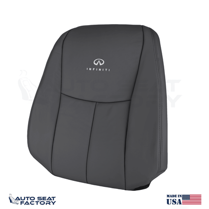 2014 - 2020 Fits Infiniti Q50 PASSENGER Black Leather SOLID Seat Covers 2PCS - OEM-Style Replacement Seat Cover