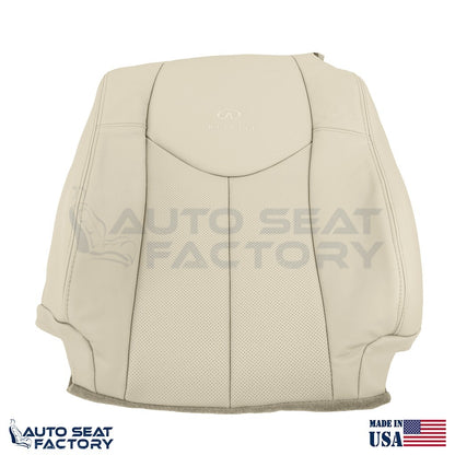 2009 - 2013 Fits Infiniti G37 Coupe Driver Top Bottom Tan Vinyl Seat Cover, Perf - OEM-Style Replacement Seat Cover
