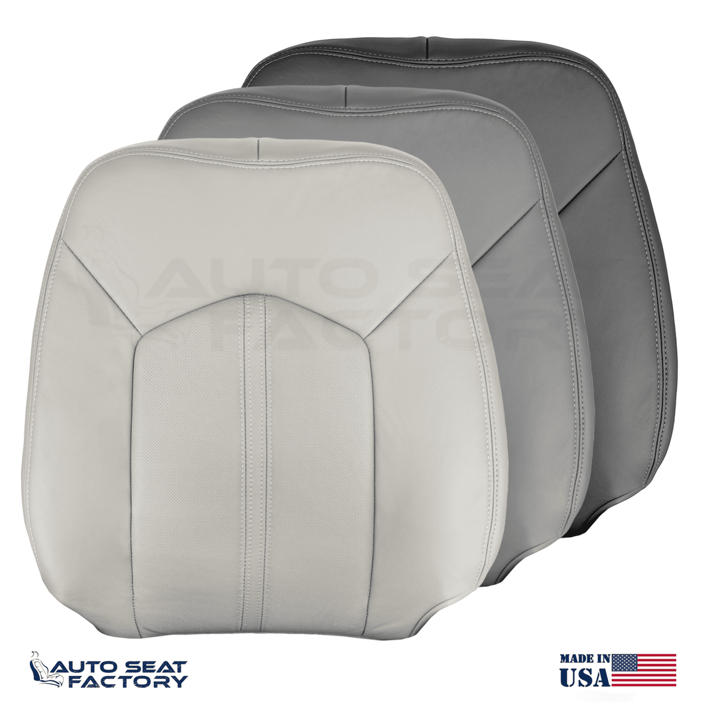 Fits 2010 - 2016 Cadillac SRX Driver Side Top Leather Seat Cover, Perforated - OEM-Style Replacement Seat Cover