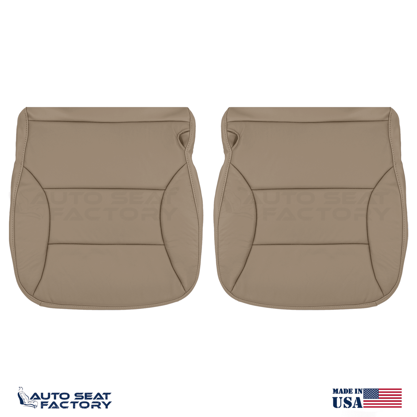 Fits 1997 - 2001 Ford Expedition Front Tan Leather Replacement Seat Covers - OEM-Style Replacement Seat Cover