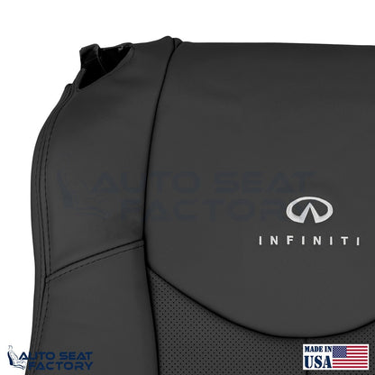 2009 - 2013 Fits Infiniti G37 Coupe Front RIGHT Black Vinyl Seat Covers, Perf. - OEM-Style Replacement Seat Cover