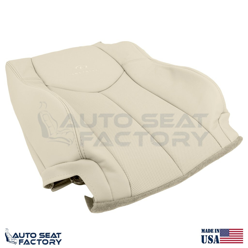 2009 - 2013 Fits Infiniti G37 Coupe Driver Top Bottom Tan Vinyl Seat Cover, Perf - OEM-Style Replacement Seat Cover