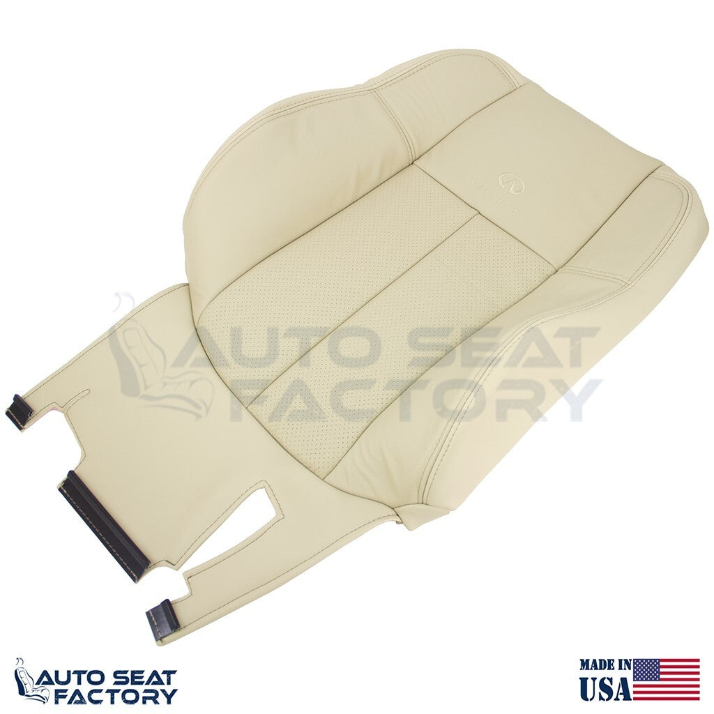 2006 - 2010 Fits Infiniti M45 M35 Front Top & Bottom Wheat Leather Covers, Perf. - OEM-Style Replacement Seat Cover