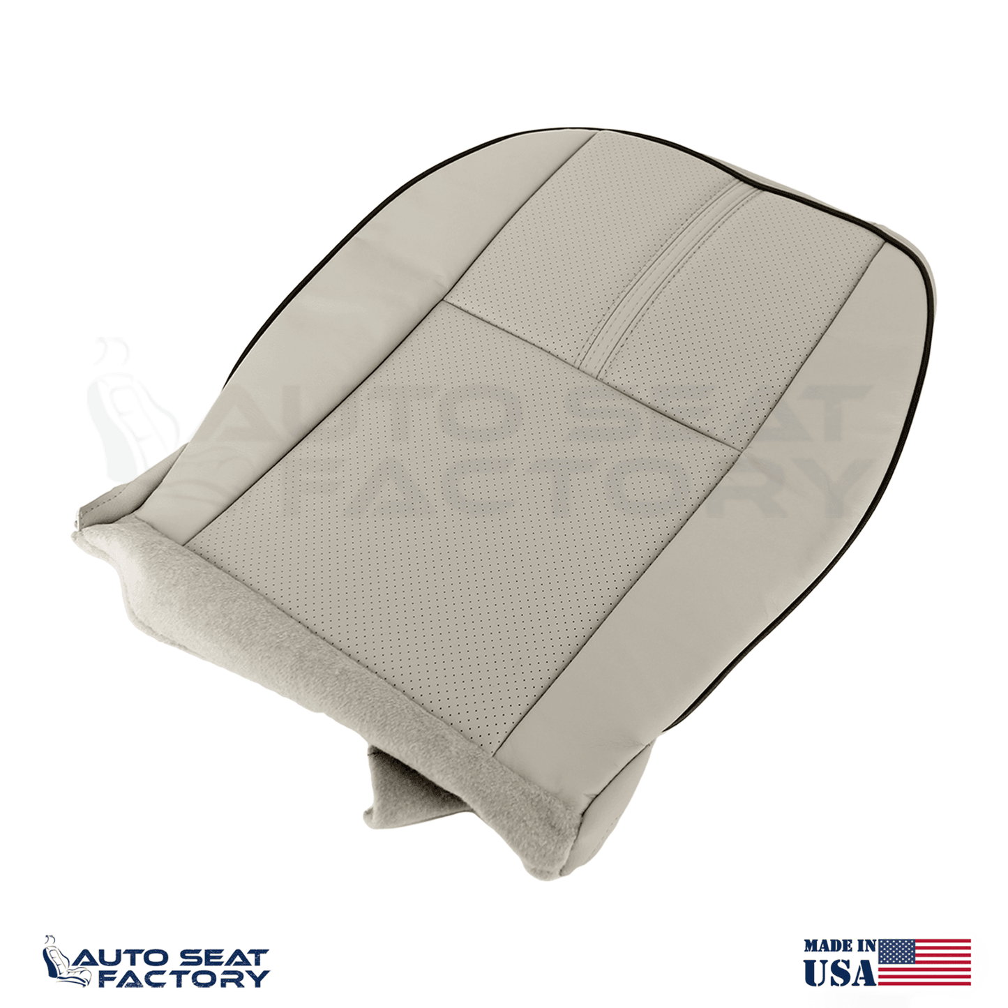 Fits 2010 - 2012 Lincoln MKZ Driver Bottom Tan Leather Seat Cover, Perforated - OEM-Style Replacement Seat Cover