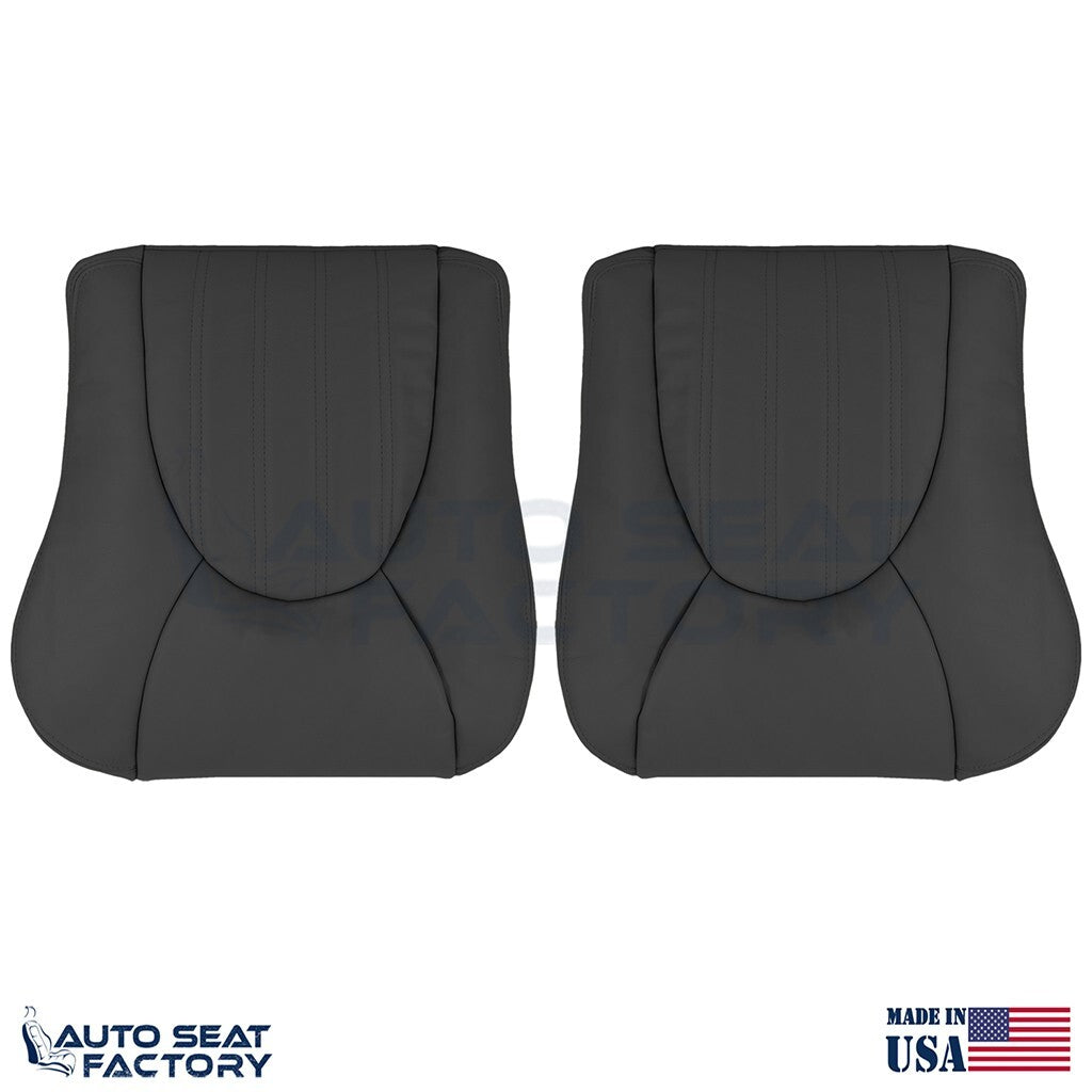 1997 - 2000 Jaguar XK8 Driver & Passenger Bottom Black Leather Seat Covers - OEM-Style Replacement Seat Cover