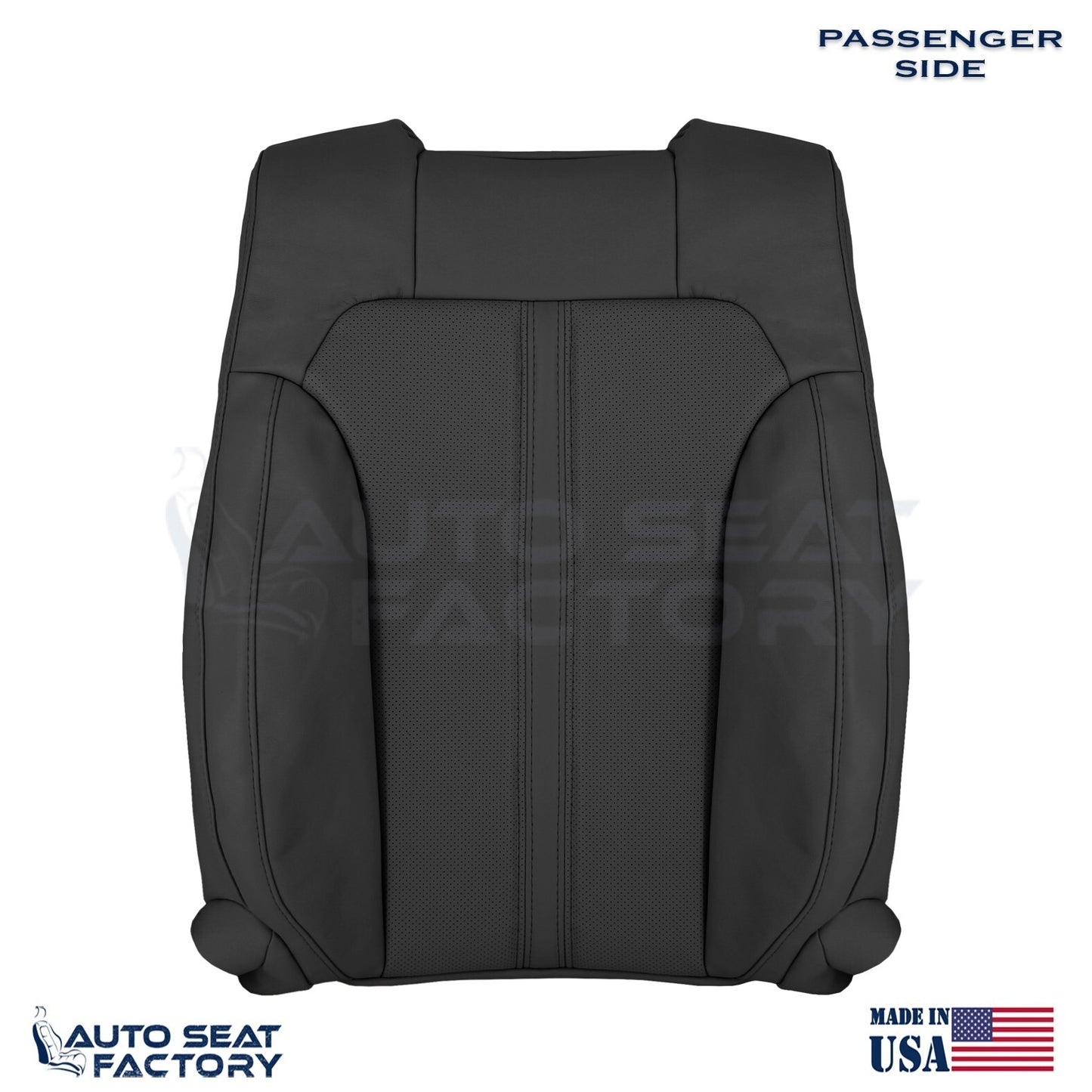 Fits 2009 - 2012 Lincoln MKS PASSENGER Top Black Vinyl Seat Cover, Perforated - OEM-Style Replacement Seat Cover