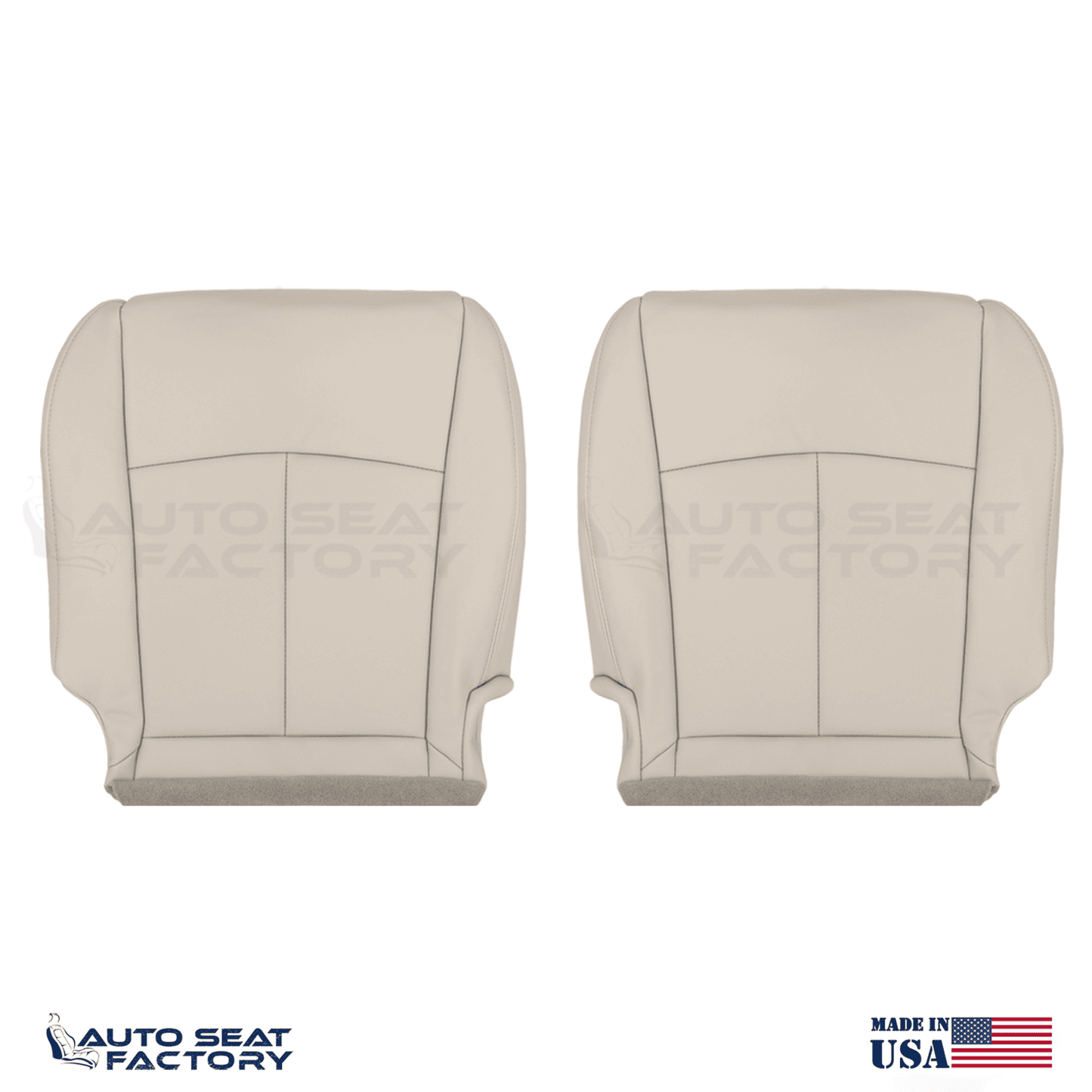 2014 - 2020 Fits Infiniti Q50 Lower Left & Right Wheat Leather SOLID Seat Covers - OEM-Style Replacement Seat Cover