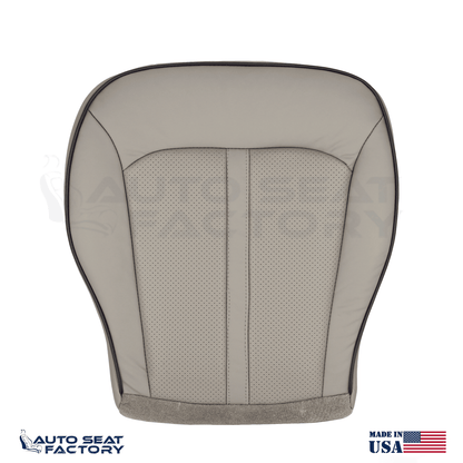 2011 -2015 Lincoln MKX Left & Right Bottom Gray Leather Seat Covers, Perforated - OEM-Style Replacement Seat Cover
