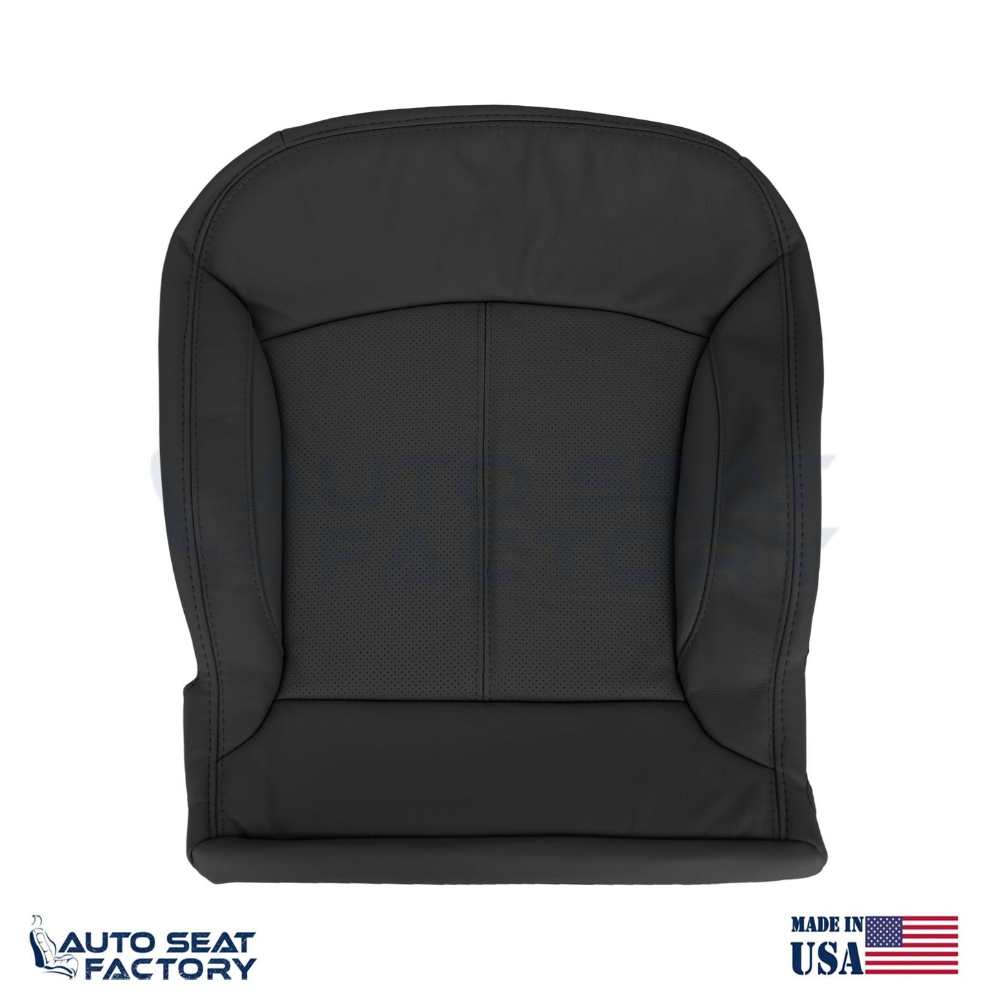 Fits 2010 -2013 Buick LaCrosse RIGHT Top & Bottom Blk Leather Seat Covers, Perf - OEM-Style Replacement Seat Cover