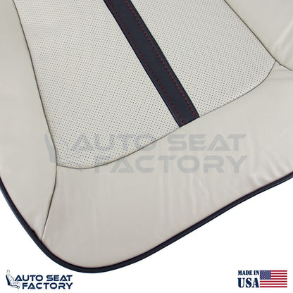 2011 -2015 Fits Lincoln MKX LEFT & RIGHT Bottom Ceramic/black Vinyl Skin, Perf - OEM-Style Replacement Seat Cover