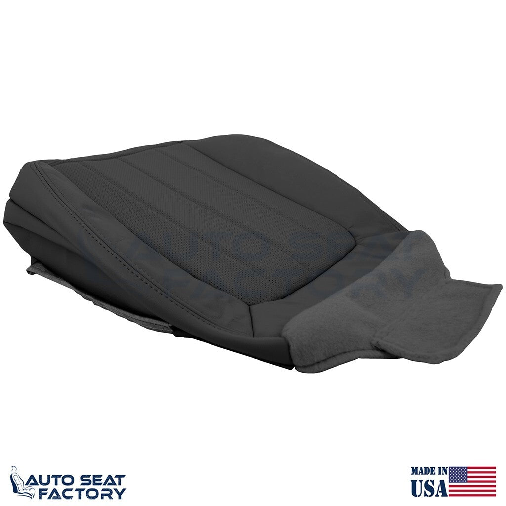 2003 - 2006 Fits Lincoln LS Driver Bottom Black Leather Seat Cover, Perforated - OEM-Style Replacement Seat Cover
