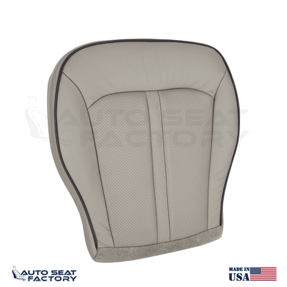 Fits 2011 - 2015 Lincoln MKX Perforated Driver Bottom Gray Leather Seat Cover - OEM-Style Replacement Seat Cover