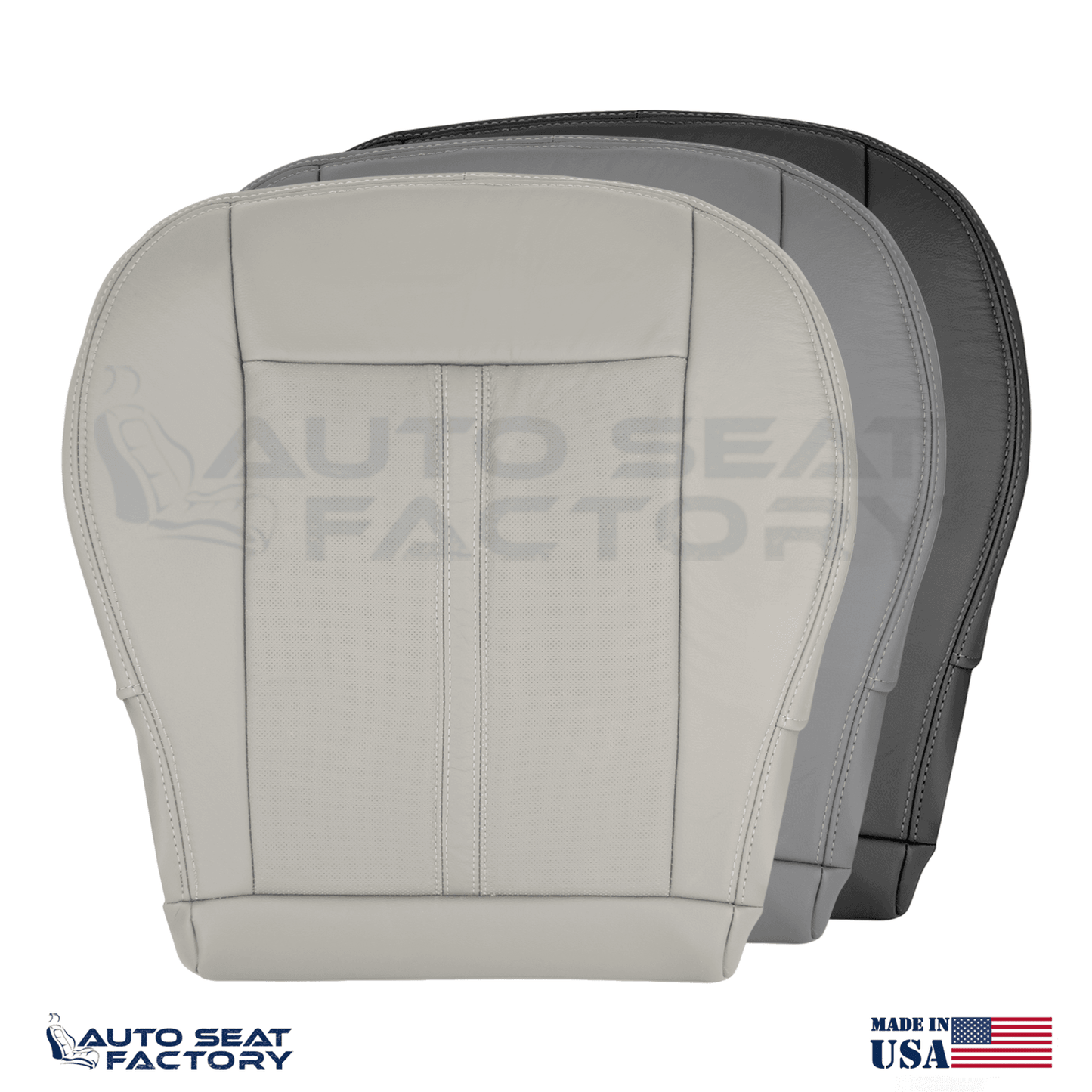 Fits 2010 - 2016 Cadillac SRX PASSENGER Bottom Leather Seat Cover, Perforated - OEM-Style Replacement Seat Cover