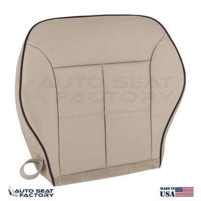 Fits 2007 - 2010 Lincoln MKX Driver Bottom Lt Camel Leather Seat Cover + Piping - OEM-Style Replacement Seat Cover