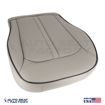 2011 - 2015 Lincoln MKX Perforated Lower Driver Med Light Stone Vinyl Seat Cover - OEM-Style Replacement Seat Cover