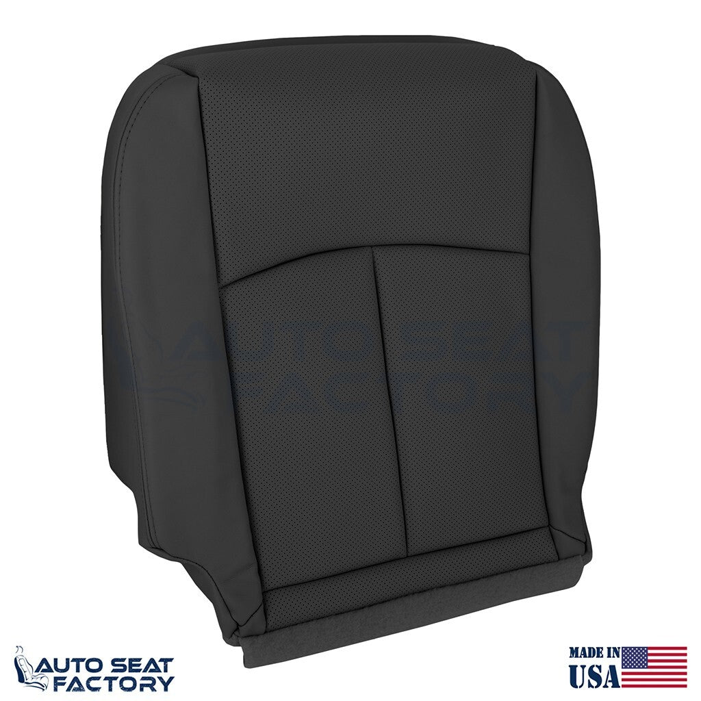 2014 - 2020 Fits Infiniti Q50 Driver Bottom Black Vinyl Seat Cover, PERFORATED - OEM-Style Replacement Seat Cover