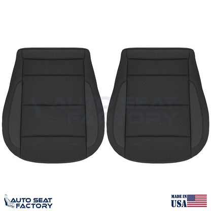 2019 -2023 GMC Sierra Driver & Passenger Bottom Black Cloth Seat Covers (Square) - OEM-Style Replacement Seat Cover