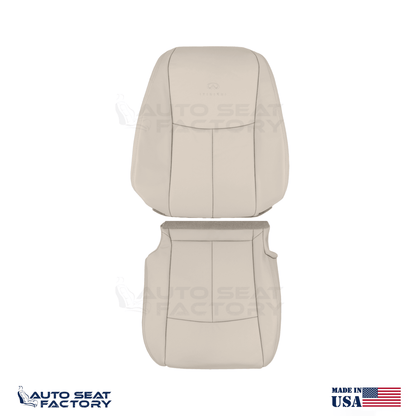 2014 - 2020 Fits Infiniti Q50 Driver Wheat Leather SOLID Seat Covers 2PCS - OEM-Style Replacement Seat Cover