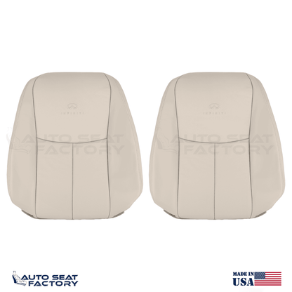 2014 -2020 Fits Infiniti Q50 LEFT & RIGHT Top Wheat Vinyl SOLID Seat Covers 2PCS - OEM-Style Replacement Seat Cover