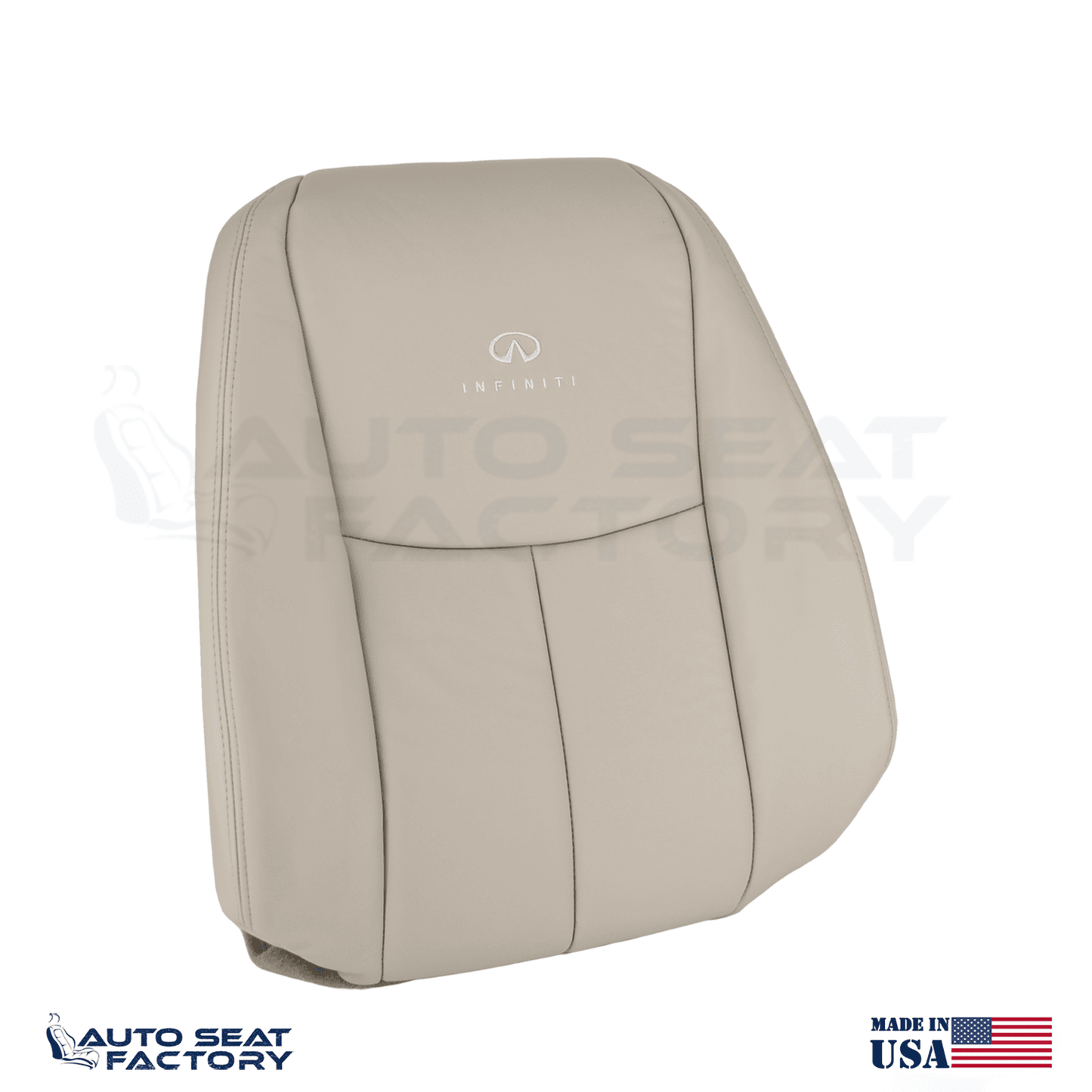 2014 - 2020 Fits Infiniti Q50 Driver Wheat Vinyl SOLID Seat Covers 2PCS - OEM-Style Replacement Seat Cover