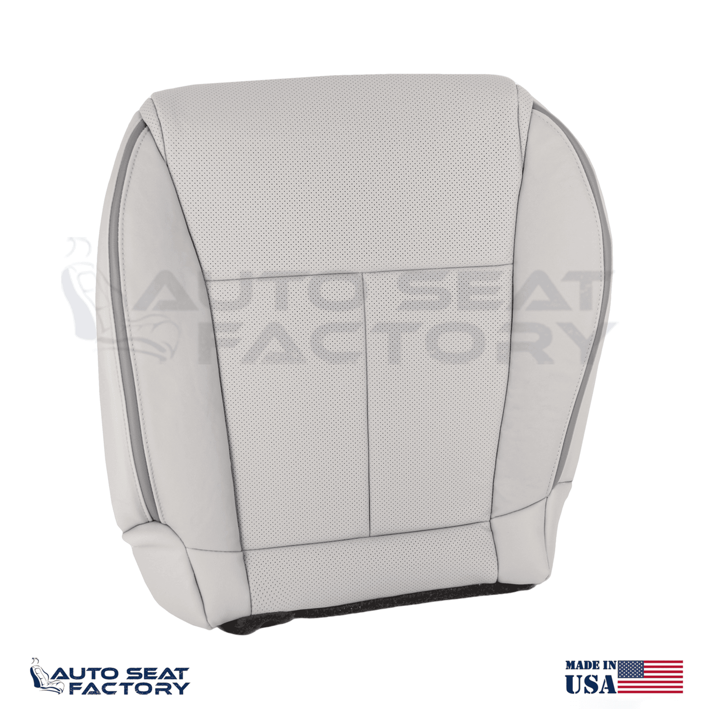 2006 - 2010 Fits Infiniti M45 M35 Front Bottom Gray Leather Seat Covers, Perf. - OEM-Style Replacement Seat Cover