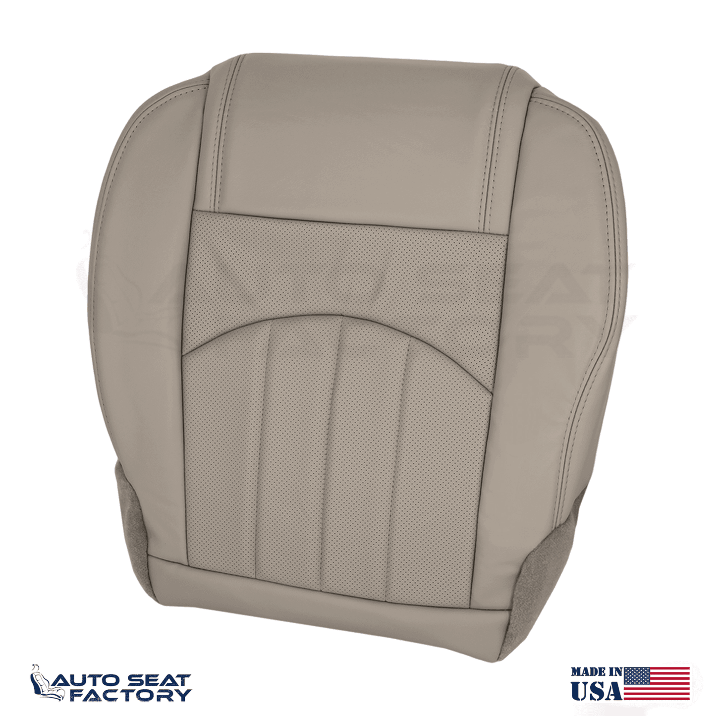 Fits 2013 - 2017 GMC Acadia Perforated PASSENGER Bottom Dune Vinyl Seat Cover - OEM-Style Replacement Seat Cover