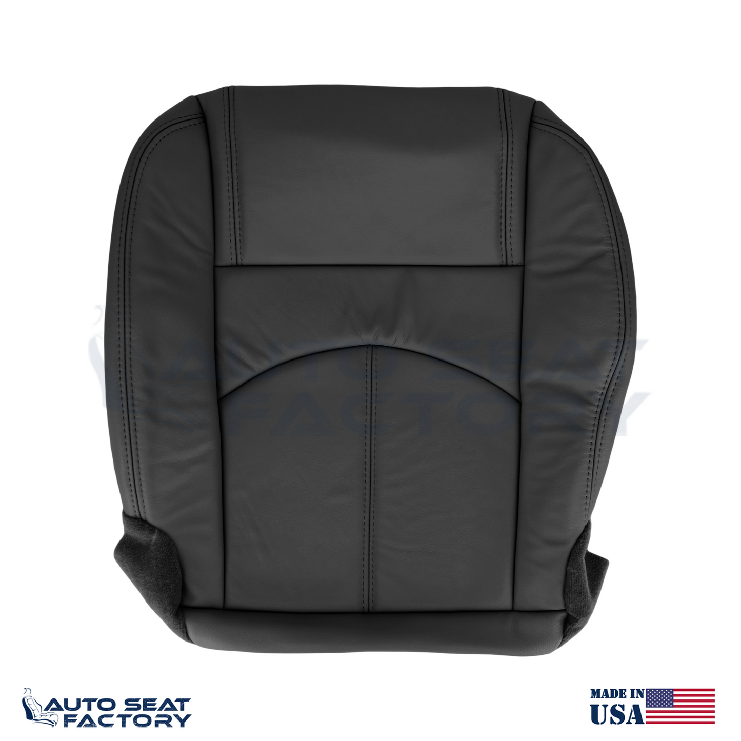 Fits 2013 - 2017 GMC Acadia Driver Side Bottom Solid Black Vinyl Seat Cover - OEM-Style Replacement Seat Cover
