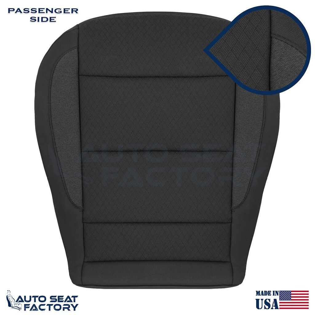 2019 - 2023 Chevy Silverado PASSENGER Bottom Black Cloth Seat Cover (Square) - OEM-Style Replacement Seat Cover