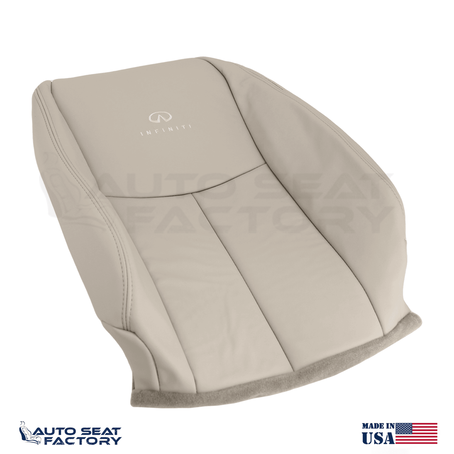 2014 - 2020 Fits Infiniti Q50 Driver Top Wheat Leather SOLID Seat Cover - OEM-Style Replacement Seat Cover