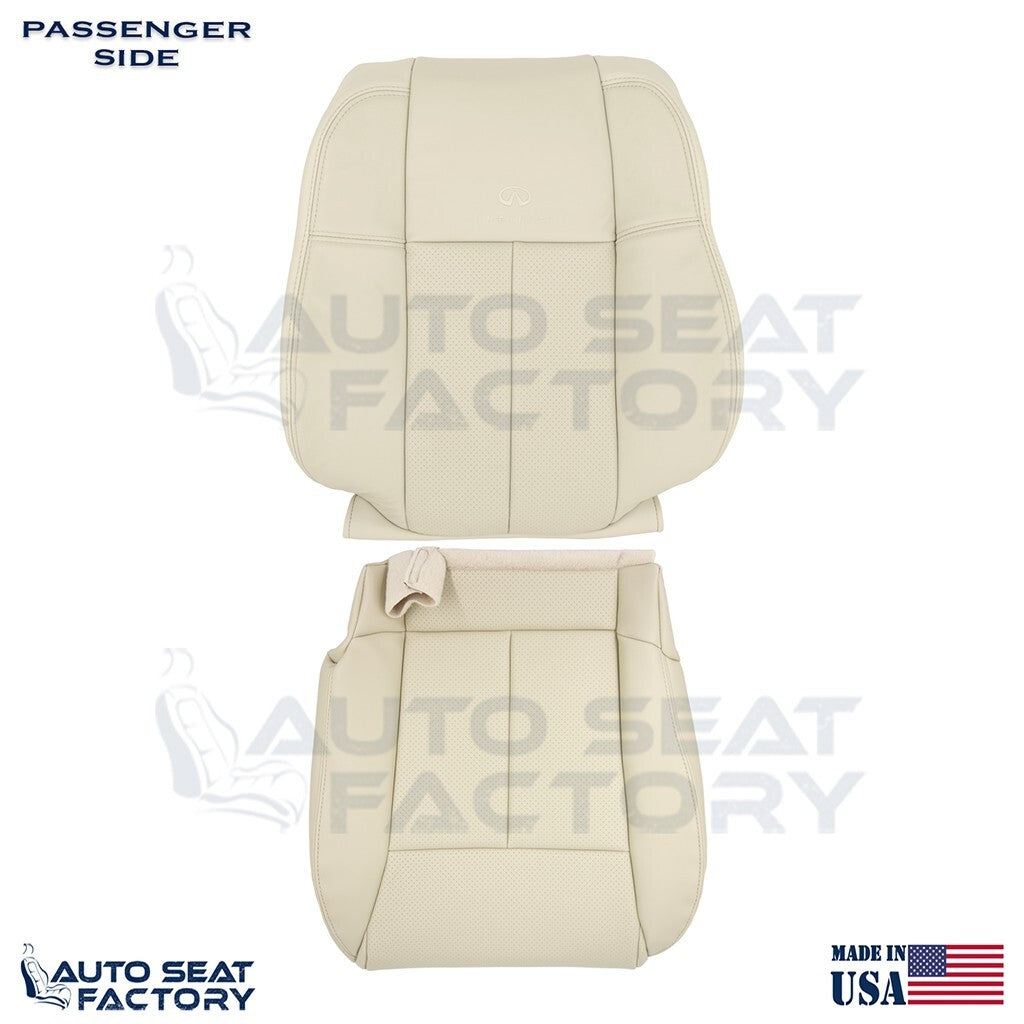 Replacement 2006 - 2010 Fits Infiniti M45 M35 Front Wheat Leather Covers, Perf. - OEM-Style Replacement Seat Cover
