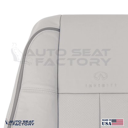 2006 - 2010 Fits Infiniti M45 M35 Left & Right Top Gray Vinyl Seat Cover, Perf. - OEM-Style Replacement Seat Cover