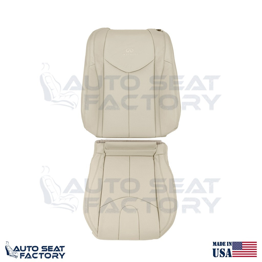 2009 - 2013 Fits Infiniti G37 CONVERTIBLE Driver 2PC Tan Vinyl Seat Cover, Perf. - OEM-Style Replacement Seat Cover